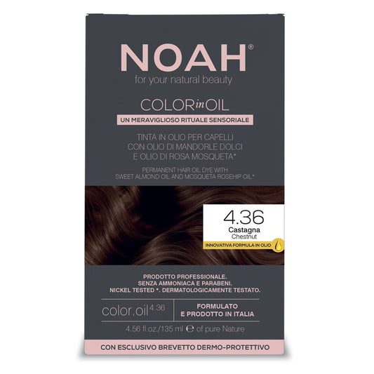 Noah Noah, Color In Oil, Permanentes Haarfärbeöl, Färbung, 4.36 Chestnut, 135 ml Regular