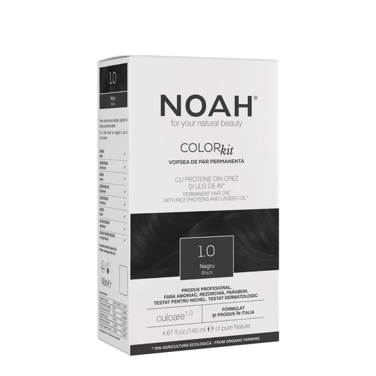 Noah Noah, Permanent Hair Colour, Permanente Haarfarbe, 1.0 Black, 140 ml Regular