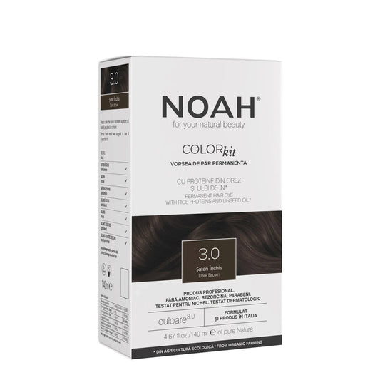 Noah Noah, Permanent Hair Colour, Permanente Haarfarbe, 3.0 Dark Brown, 140 ml Regular