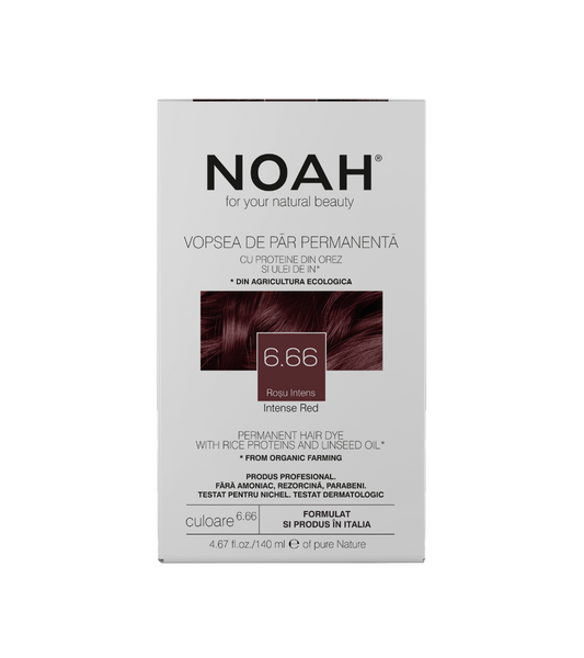 Noah Noah, Permanent Hair Colour, Permanente Haarfarbe, 6.66 Intense Red, 140 ml Regular