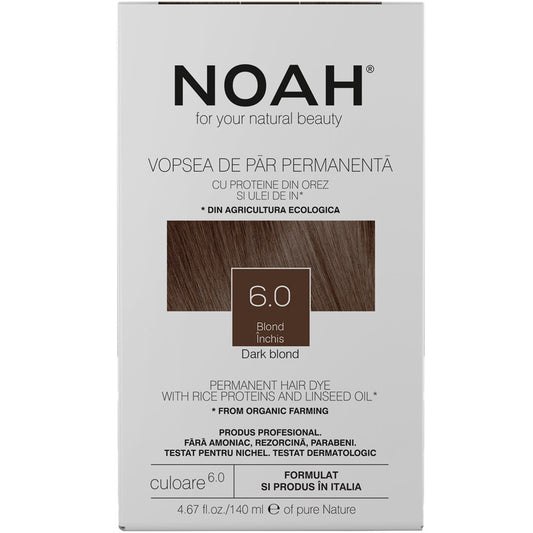 Noah Noah, Permanent Hair Colour, Permanente Haarfarbe, 6.0 Dark Blonde, 140 ml Regular