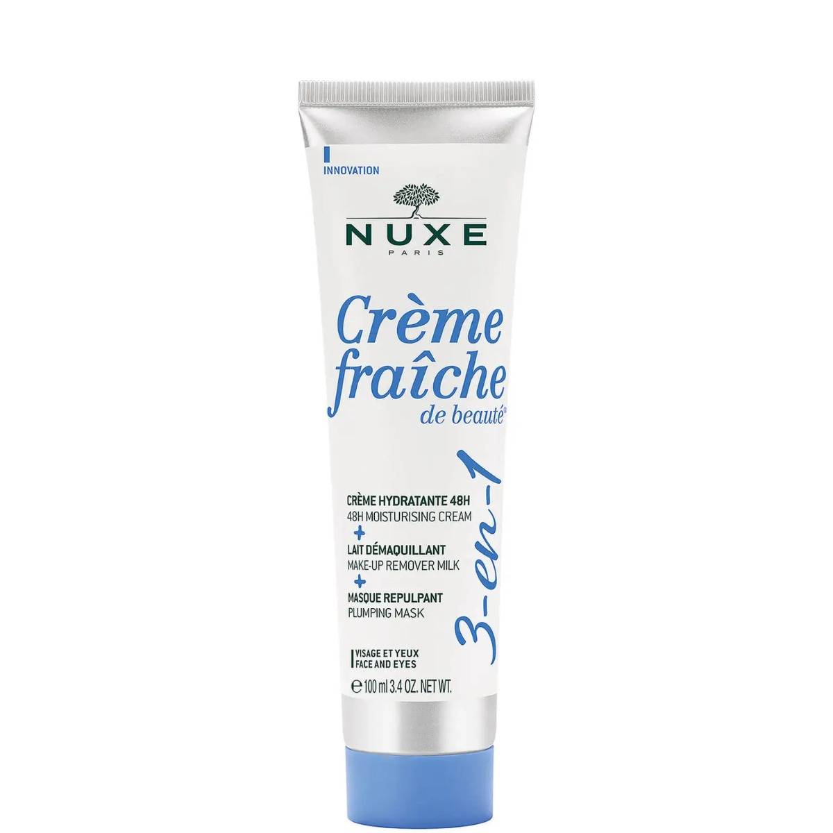 Nuxe Nuxe, Creme Fraiche de Beaute, Feuchtigkeitsspendend, Creme, Make-up-Entferner Milch & aufpolsternde Maske 3-in-1, 100 m