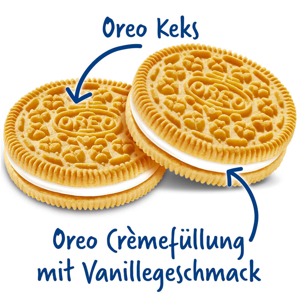 Oreo Golden 154g Kekse mit einer Cremefüllung mit Vanillegeschmack