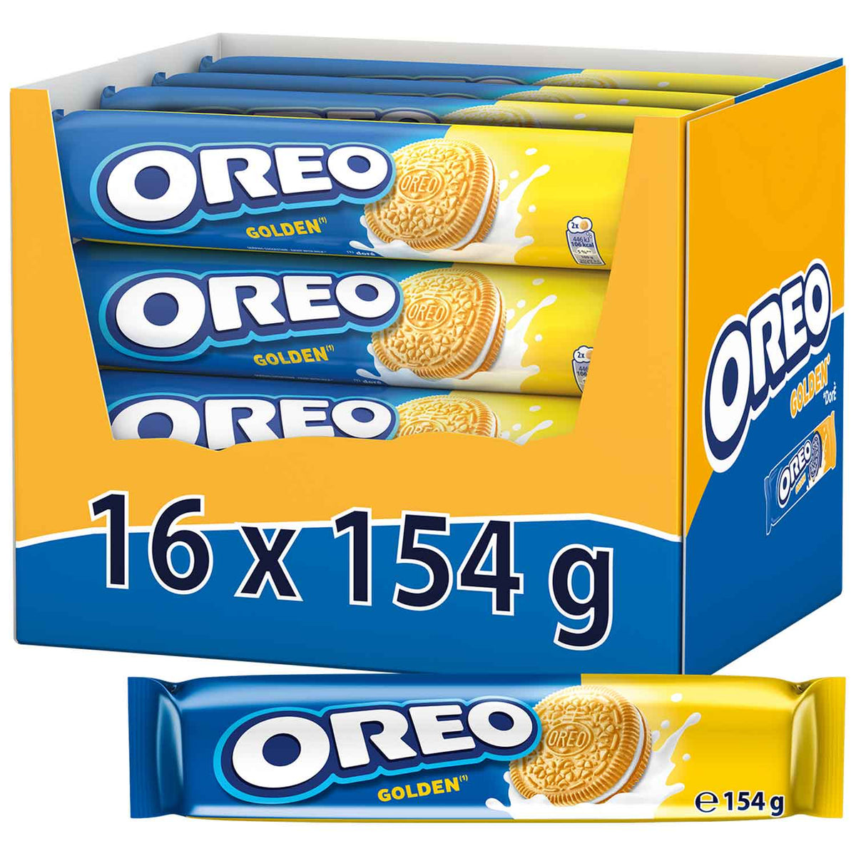 Oreo Golden 154g Kekse mit einer Cremefüllung mit Vanillegeschmack