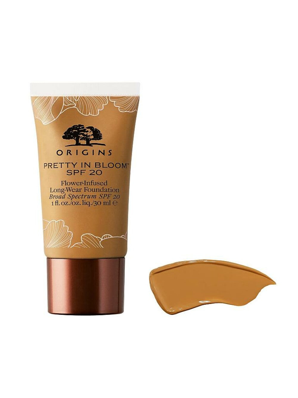 Origins, Pretty In Bloom, Langlebig, Creme-Grundierung, Nr. 530, Mitteltief warm, SPF 20, 30 ml