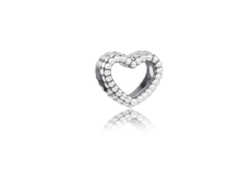 PANDORA BEADED OPEN HEART CHARM 797516 Schmuck Silber Silver 925° ansicht-3