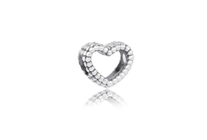 PANDORA BEADED OPEN HEART CHARM 797516 Schmuck Silber Silver 925° ansicht-3