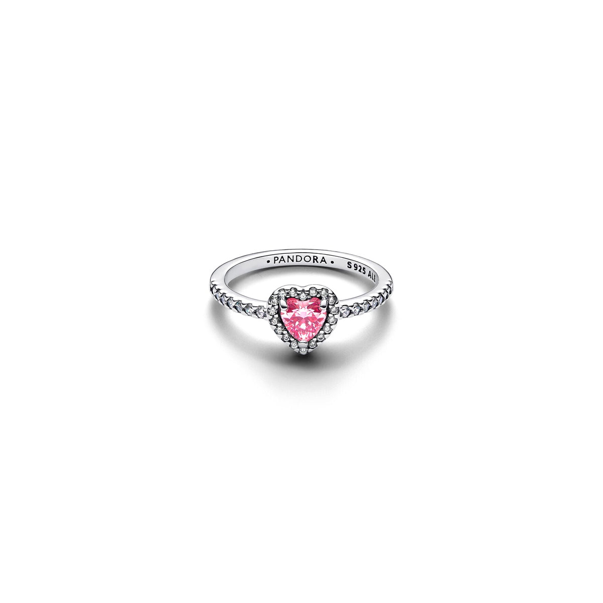 PANDORA ELEVATED PINK HEART RING 198421C03-52 Schmuck Silber Silver 925°