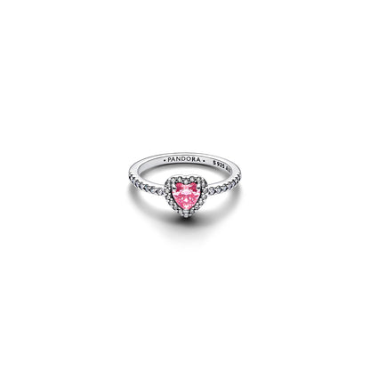PANDORA ELEVATED PINK HEART RING 198421C03-54 Schmuck Silber Silver 925°