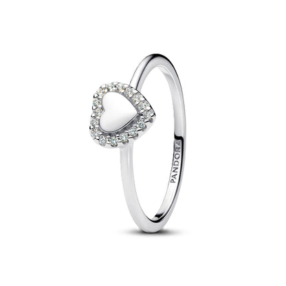 PANDORA ENGRAVABLE HEART HALO RING 193801C01-52 Schmuck Silber Silver 925°