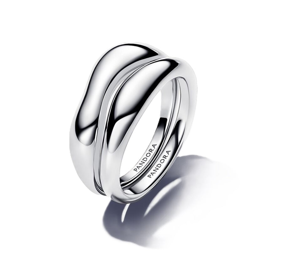 PANDORA ESSENCE ORGANICALLY SHAPED STACKING RINGS 193264C00-54 Schmuck Silber Silver 925°