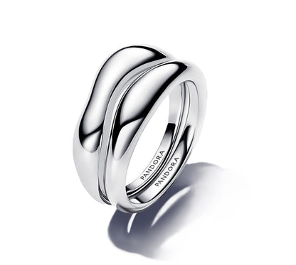 PANDORA ESSENCE ORGANICALLY SHAPED STACKING RINGS 193264C00-54 Schmuck Silber Silver 925°