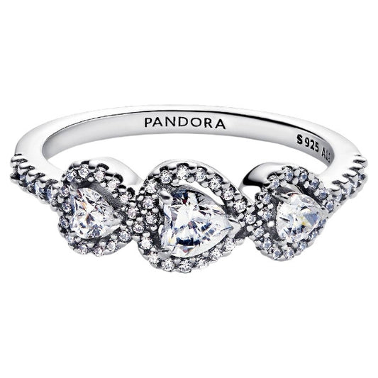 PANDORA HALO HEART TRILOGY RING Damen Ring aus Silber 925 in Silber 194413C01-56 – Produktansicht