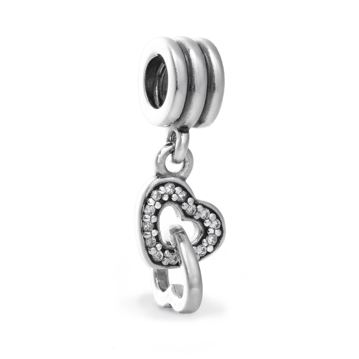 PANDORA INTERLOCKING HEARTS DANGLE CHARM 791242CZ Schmuck Silber Silver 925°
