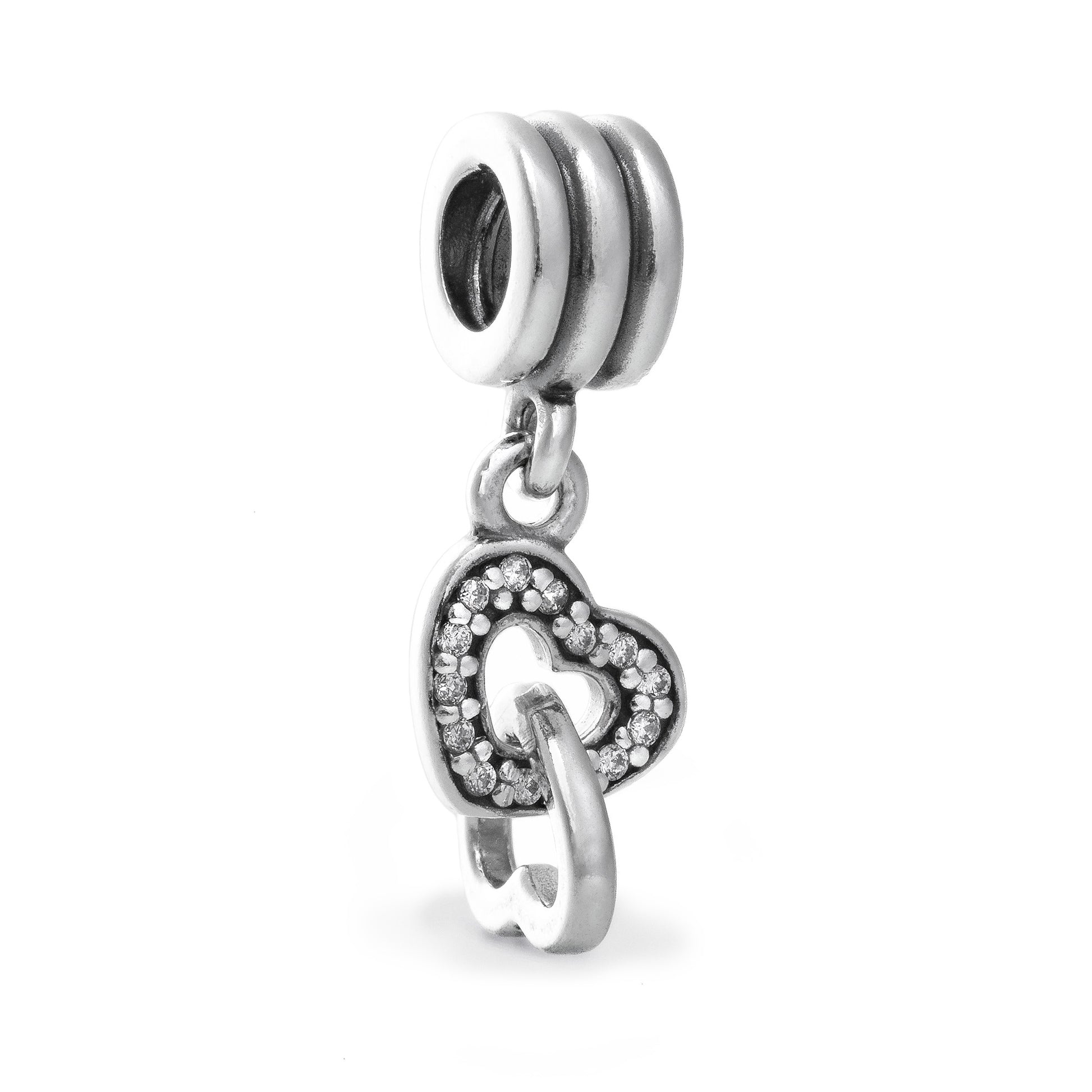 PANDORA INTERLOCKING HEARTS DANGLE CHARM 791242CZ Schmuck Silber Silver 925°