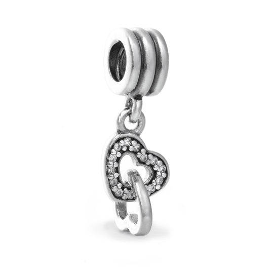 PANDORA INTERLOCKING HEARTS DANGLE CHARM Damen Charm aus Silber 925 in Silber 791242CZ – Produktansicht