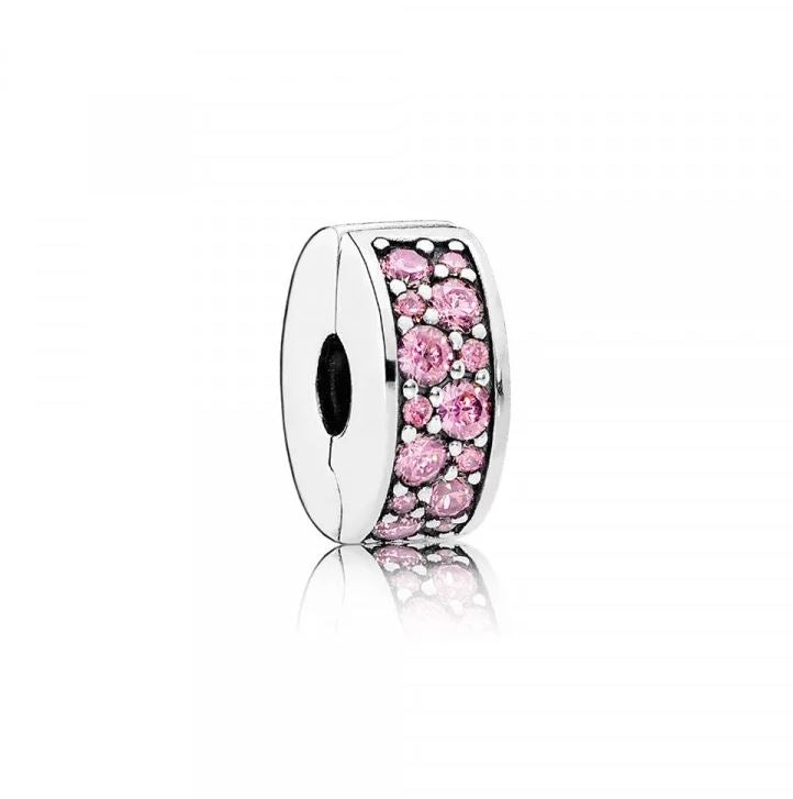 PANDORA JEWELRY Mod. PINK PAVÉ CLIP CHARM 791817PCZ Schmuck Silber Silver 925°