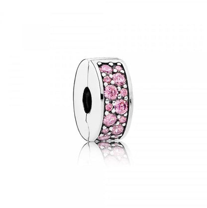 PANDORA JEWELRY Mod. PINK PAVÉ CLIP CHARM 791817PCZ Schmuck Silber Silver 925°