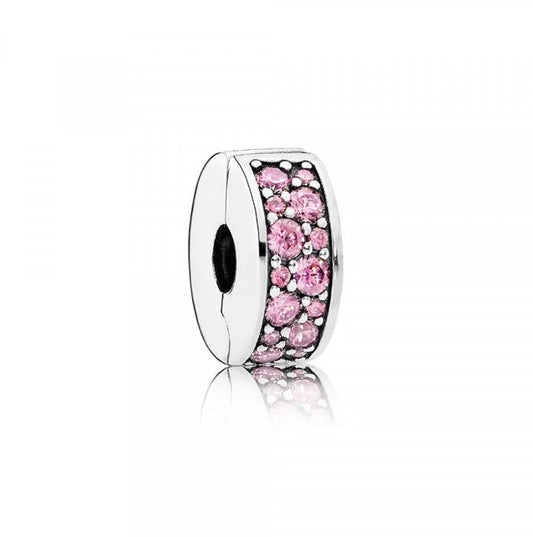 PANDORA JEWELRY Mod. PINK PAVÉ CLIP CHARM 791817PCZ Schmuck Silber Silver 925°