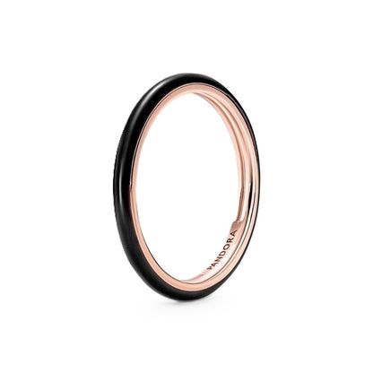 PANDORA JEWELS Mod. BLACK ENAMEL - RING - Size 52 ***SPECIAL PRICE*** 189655C01-52 Schmuck Schwarz Silver 925°
