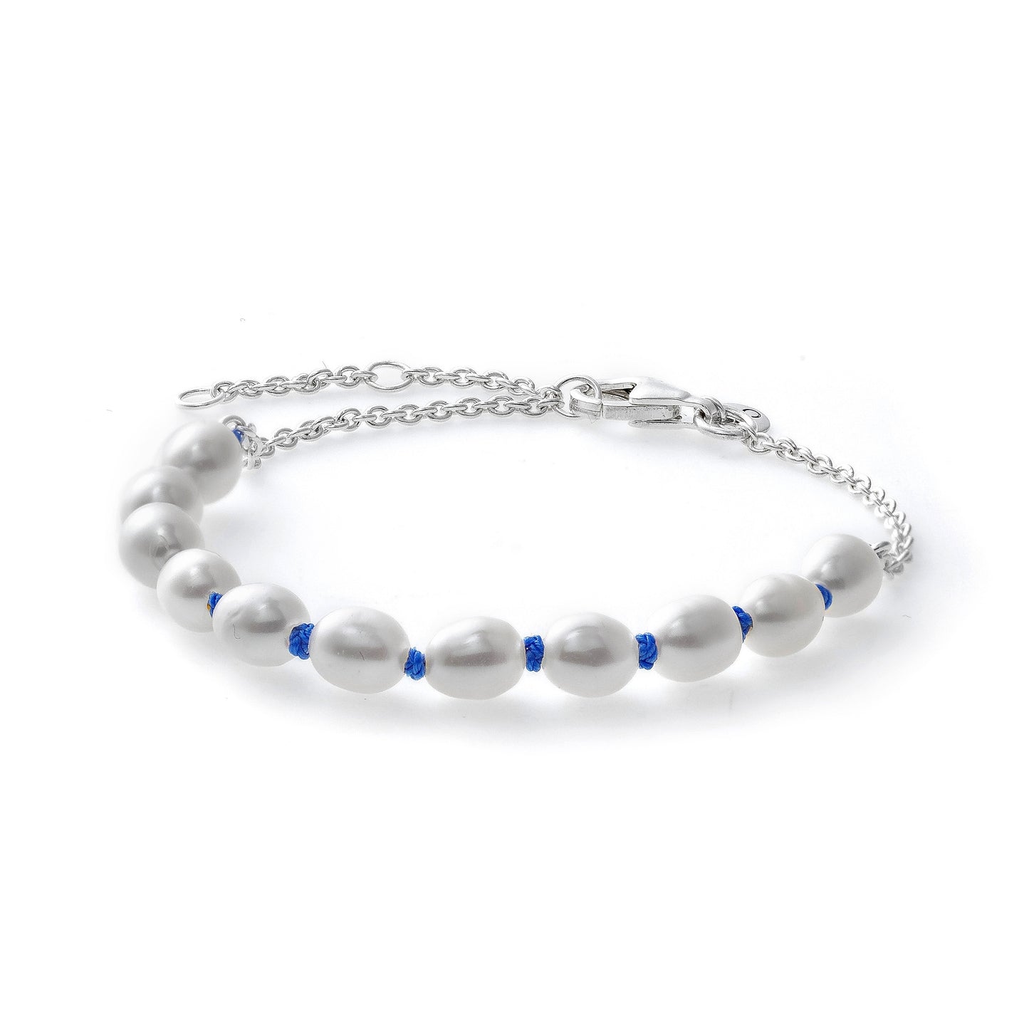PANDORA JEWELS Mod. TREATED FRESHWATER CULTURED PEARL BLUE CORD - Size 16 ***SPECIAL PRICE*** 591689C01-16 Schmuck Blau Silver 925°