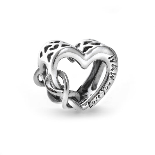 PANDORA LOVE YOU MUM INFINITY HEART CHARM Damen Charm aus Silber 925 in Silber 798825C00 – Produktansicht