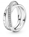 PANDORA Mod. CROSSOVER PAVÉ TRIPLE BAND RING 199057C01-58 Schmuck Silber Silver 925° ansicht-3