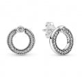 PANDORA Mod. PAVE & LOGO CIRCLE REVERSIBLE STUD EARRINGS 299486C01 Schmuck Silber Silver 925° ansicht-3