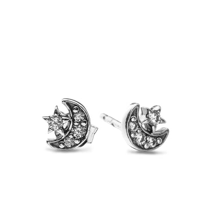 PANDORA Mod. SPARKLING MOON & STAR STUD EARRINGS 292990C01 Schmuck Silber Silver 925°