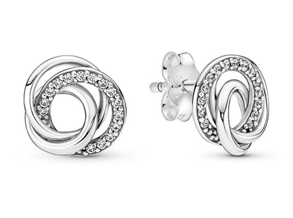 PANDORA Mod. SPARKLING ROUND & SQUARE DROP EARRINGS 291156C01 Schmuck Silber Silver 925° - Case: 40 mm