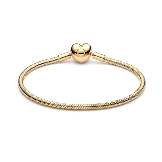 PANDORA MOMENTS HEART CLASP SNAKE CHAIN BRACELET Damen Armband aus Silber 925 in Silber – Produktansicht
