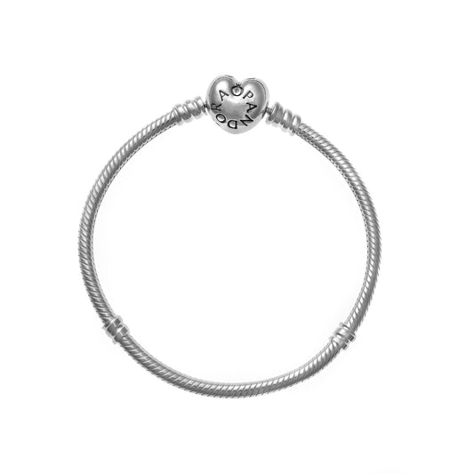 PANDORA MOMENTS HEART CLASP SNAKE CHAIN BRACELET Damen Armband aus Silber 925 in Silber – Produktansicht