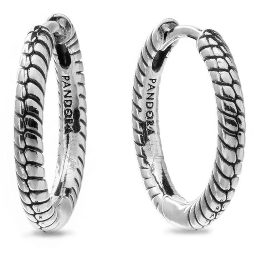 PANDORA MOMENTS SMALL CHARM HOOP EARRINGS Damen Ohrstecker aus Silber 925 in Silber 292728C00 – Produktansicht