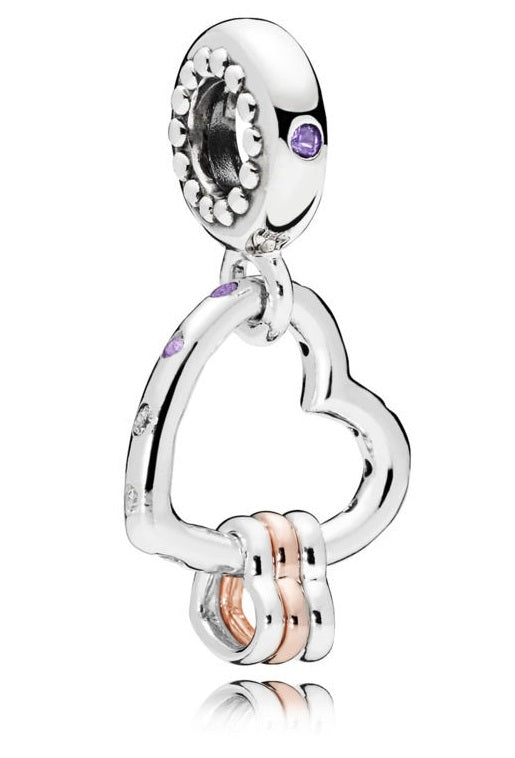 PANDORA MOMENTS UNION OF HEARTS DANGLE CHARM Damen Charm aus Silber 925 in Silber 787247NLCMX – Produktansicht