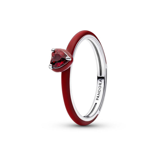 PANDORA RED CHAKRA HEART RING Damen Ring aus Silber 925 in Silber 193088C05-54 – Produktansicht