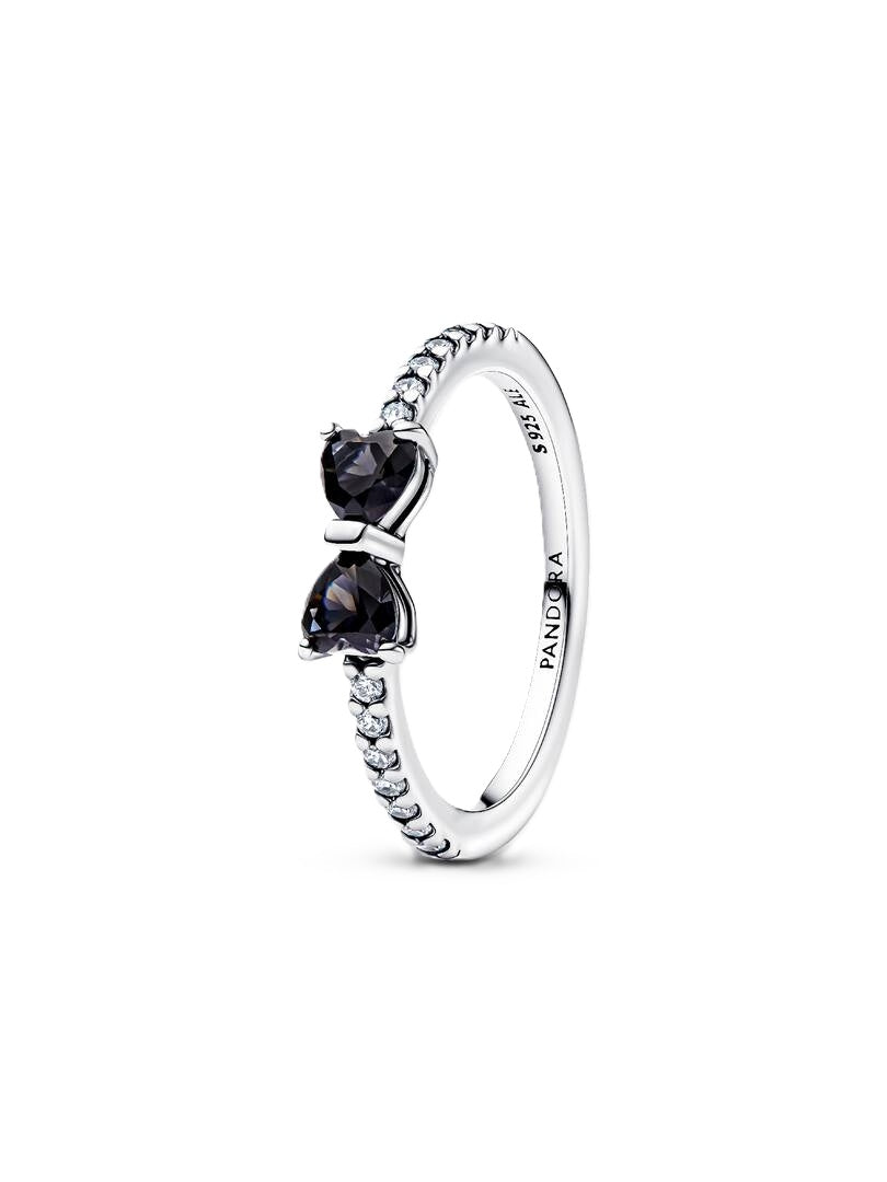 PANDORA SPARKLING BLACK BOW RING 193510C03-50 Schmuck Schwarz Silver 925°