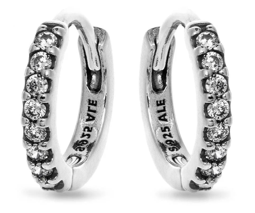 PANDORA SPARKLING DOUBLE HEART HOOP EARRINGS 293015C01 Schmuck Silber Silver 925°