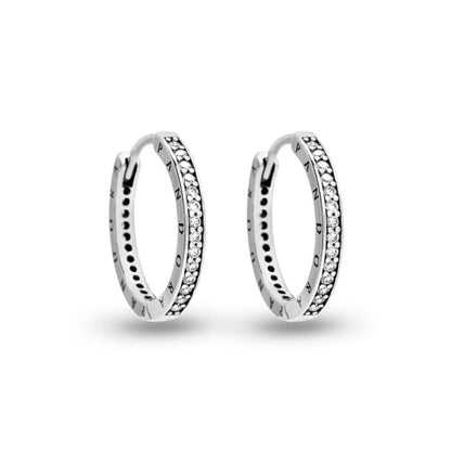 PANDORA SPARKLING DOUBLE HOOP EARRINGS 290558CZ Schmuck Silber Silver 925° - Case: 40 mm