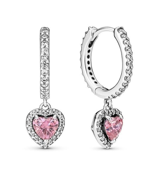 PANDORA SPARKLING DOUBLE HOOP EARRINGS Damen Ohrstecker aus Silber 925 in Silber 291445C01 – Produktansicht
