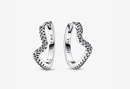 PANDORA SPARKLING DOUBLE HOOP EARRINGS 292545C01 Schmuck Silber Silver 925°