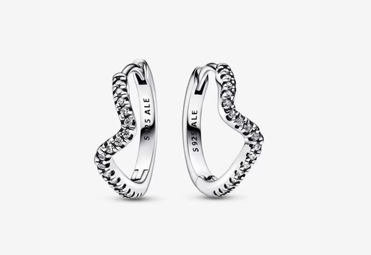 PANDORA SPARKLING DOUBLE HOOP EARRINGS 292545C01 Schmuck Silber Silver 925°