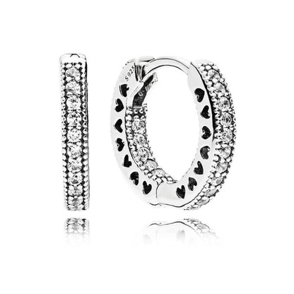 PANDORA SPARKLING DOUBLE HOOP EARRINGS 296317CZ Schmuck Silber Silver 925°