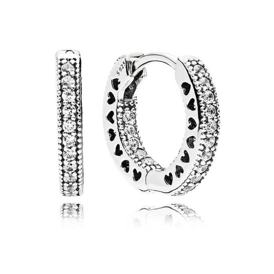 PANDORA SPARKLING DOUBLE HOOP EARRINGS 296317CZ Schmuck Silber Silver 925°