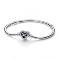 PANDORA SPARKLING INFINITY HEART CLASP SNAKE CHAIN BRACELET 592645C01-19 Schmuck Silber Silver 925° ansicht-3