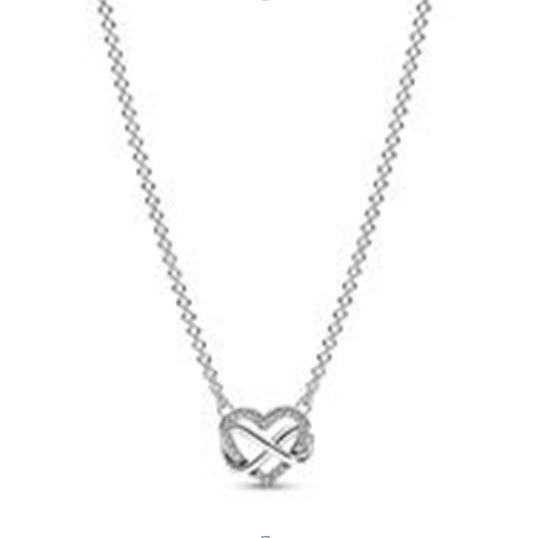 PANDORA SPARKLING INFINITY HEART COLLIER NECKLACE Damen Halskette aus Silber 925 in Silber – Produktansicht