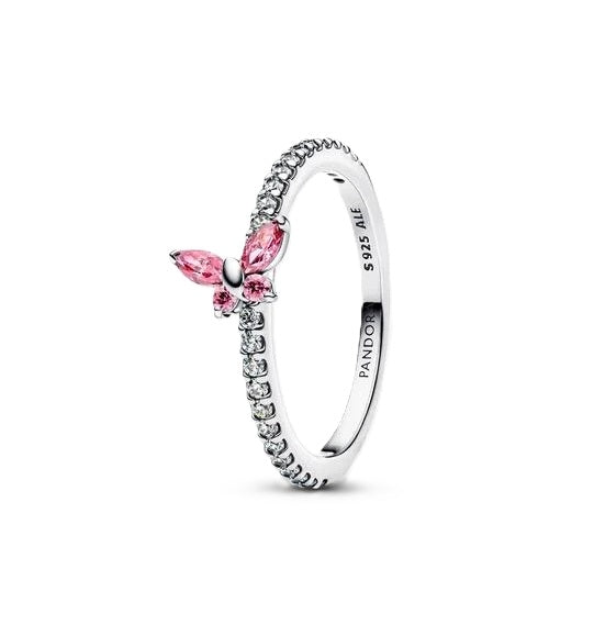 PANDORA SPARKLING PINK BUTTERFLY RING 194269C02-52 Schmuck Silber Silver 925°