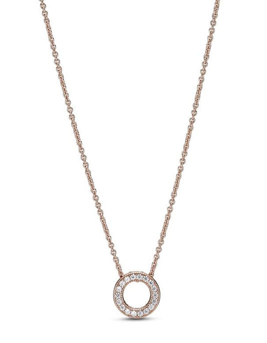 PANDORA SPARKLING PINK HEART COLLIER NECKLACE 387436C01-45 Schmuck Silber Silver 925°