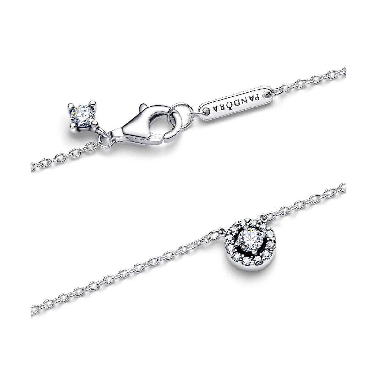 PANDORA SPARKLING ROUND HALO PENDANT COLLIER NECKLACE 393548C01-45 Schmuck Silber Silver 925° ansicht-2