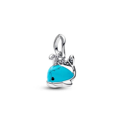 PANDORA TURQUOISE-COLOURED WHALE DANGLE CHARM 793822C01 Schmuck Silber Silver 925°