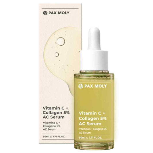 PaxMoly PaxMoly, Ac Serum, Vitamin C + Collagen 5%, Hydrating & Brightening, Tag & Nacht, Serum, Für das Gesicht, 50 ml Regul